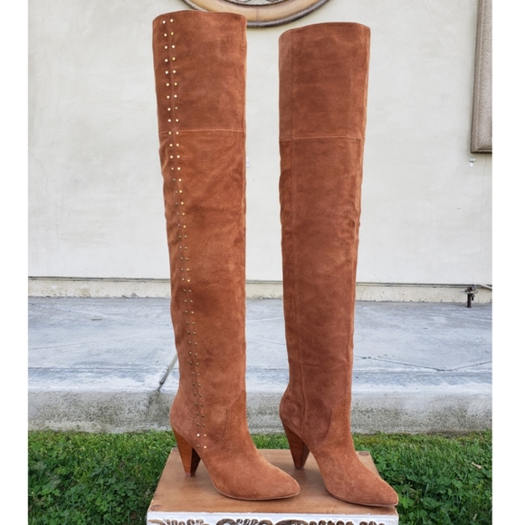 Stunning Joie Studded Suede OTK Boots - Picture 4 of 8